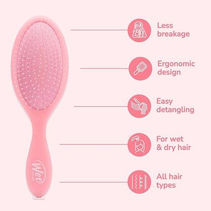 Wet Brush Original Detangler, Pink Drink (Summer Quencher), Ultra-Soft IntelliFlex Bristles Glide Through Tangles, Detangling Hair Brush (Wet & Dry), Women & Men, Limited Edition