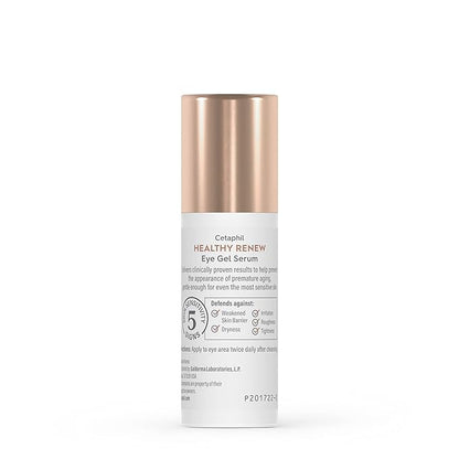 Cetaphil Healthy Renew Hydrating Eye Gel Serum 0.5 Oz, 24Hr Under Eye Cream for Anti Aging, Reduces the Appearance of Dark Circles and Wrinkles, Retinol Alternative Peptide Serum, For Sensitive Skin