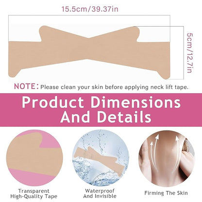 Neck Wrinkle Patches, High Elastic Anti Wrinkle Patches for Lifting Loose Skin, Improve Neck Fine Lines & Wrinkles, Pink