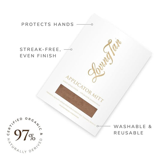 Loving Tan Purest Self Tanning Applicator Mitt NEW, Washable & Durable Design for a Salon-Style, Streak Free Finish, Use with Self Tan Mousses, Sprays and Lotions, Reusable - 1 ct.