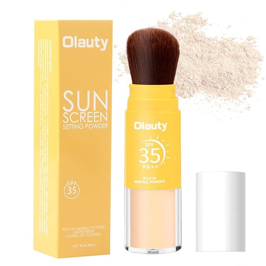 Mineral Sunscreen Setting Powder, SPF 35, Translucent Brush