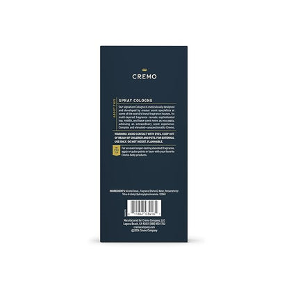 Cremo Cologne for Men - Palo Santo Mens Cologne Spray - A Combination of Bright Cardamom, Dry Papyrus and Aromiatic Palo Santo, Fragrances For Men, 3.4 Fl Oz