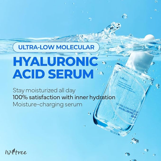 ISNTREE Ultra-low Molecular Hyaluronic Acid Serum 50ml, 1.69 fl.oz | Korean Skincare | Quick Absorbing | Deep Hydration & Skin Smoothing | Vegan Skincare