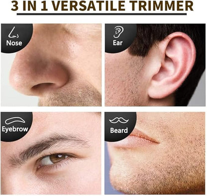 AREYZIN Nose Hair Trimmer 3-in-1 Versatile Rechargeable Ear and Nose Trimmer for Men&Women Painless Electric Shaver Grooming Kit for Ear Beard Facial Pubic Hair Wet Dry Use