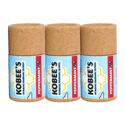 3 pack - Kobeesco Lip Balm, Lip Moisturizer, Lip Cure, Lip Balm, Chapstick (Peppermint)