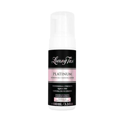 Loving Tan Platinum Mousse, Dark - Streak Free, Natural Looking, Professional Strength Sunless Tanner - 5+ Self Tan Applications per Bottle, Cruelty Free, Naturally Derived DHA - 3.3 Fl Oz