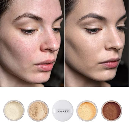 2 Pcs PHOERA Setting Powder and Face Primer, makeup primer)