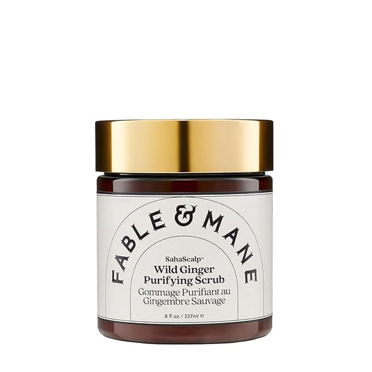 Fable & Mane Wild Ginger Purifying Scrub, For a Flaky, Itchy or Dry Scalp. Gentle Exfoliating Cleansing Detox Treatment