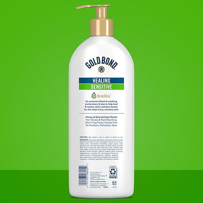 Gold Bond Healing Sensitive Daily Body & Face Lotion with Aloe Moisturizes, Heals & Soothes Dry, Sensitive Skin, Value Size, 21 oz.