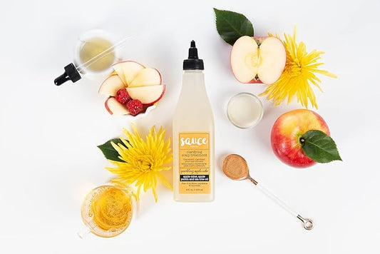SAUCE BEAUTY Clarifying Scalp Treatment (8 Fl Oz ) Sparkling Apple Cider Scalp & Hair Cleanser, Buildup remover with Apple Cider Vinegar & Tea Tree Oil for Dry, Itchy Scalp, All Hair Types