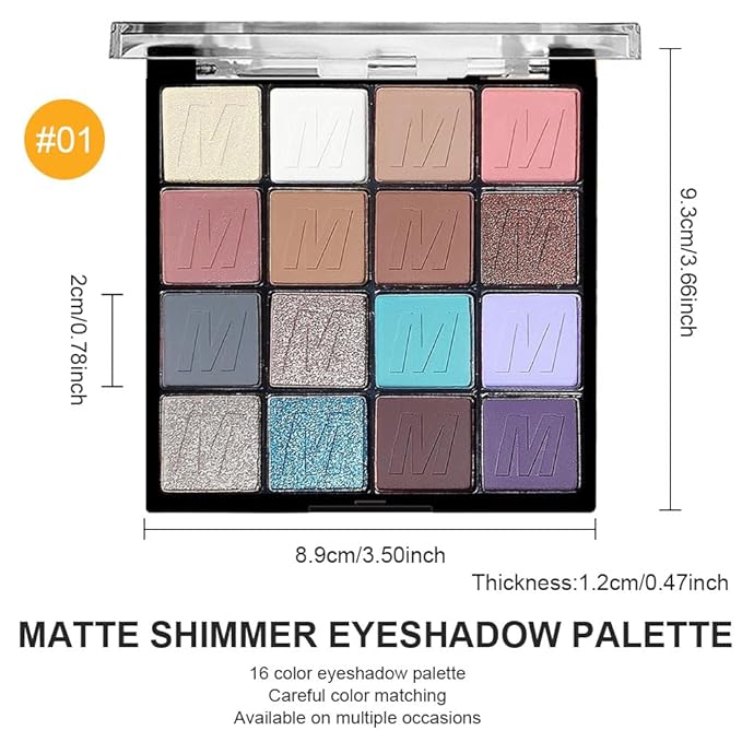 9 Colors Blue Champagne Gold Matte Shimmer Eyeshadow