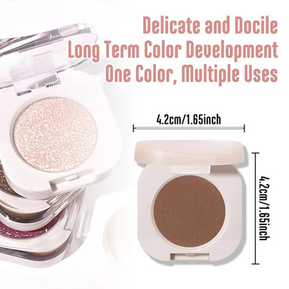 Matte Single Eyeshadow Palette Makeup for Green Blue Eyes, Dark Brown Matte Eyeshadow For Old Women, Holographic Multichrome Cream Iridescent Single Monochrome Eye Shadow Makeup