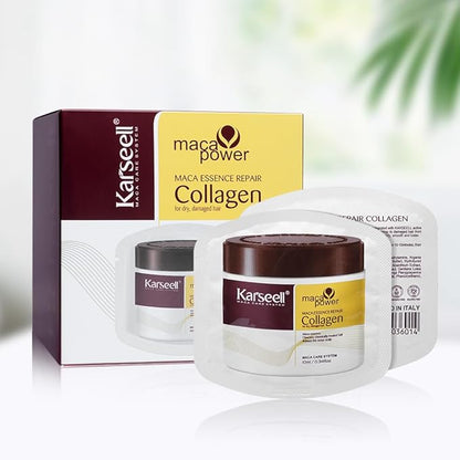 Karseell Collagen Hair Treatment Deep Repair Conditioning Argan Oil Collagen Hair Mask Essence for Dry Damaged Hair All Hair Types 10ml/ 0.34oz（24 packs