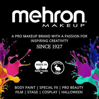 Mehron Makeup Metallic Powder (.17 Ounce) with Mixing 1 oz