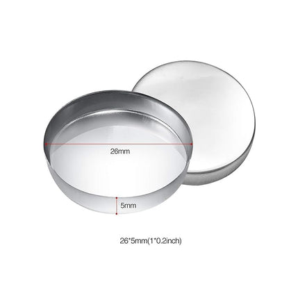 56 Pack Empty Round Metal Pans Size 26mm