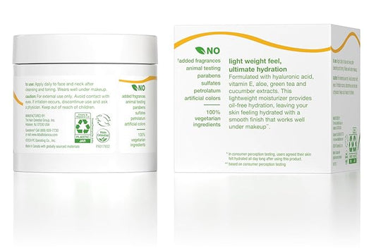 Alba Botanica Daily Oil Free Hydrating Moisturizer, with Hyaluronic Acid and Vitamin E, 3 Oz (Packaging May Vary)