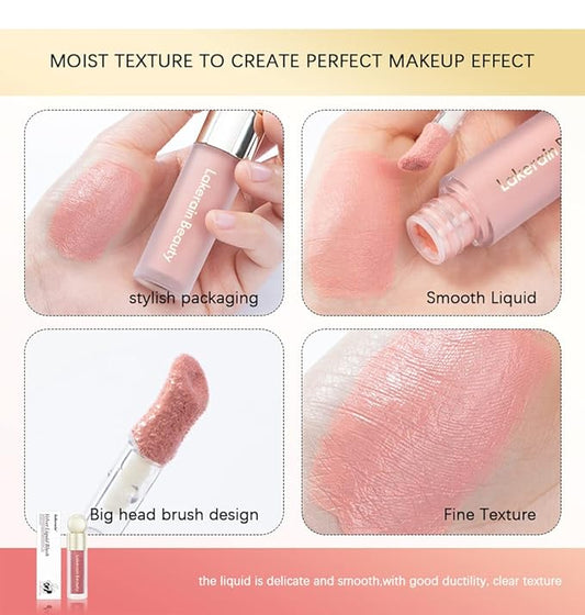 MEICOLY Pink Matte Dewy Liquid Blush,Super Natural Cream
