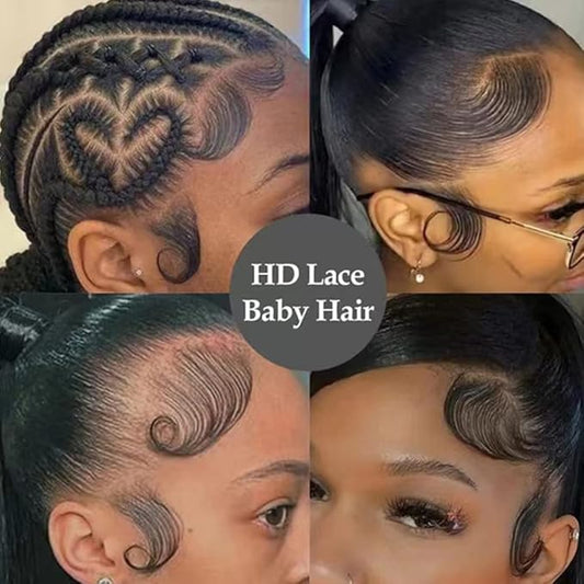Swiss Lace HD Lace Hairline Real Human Virgin Hair 4Pcs Natural Color