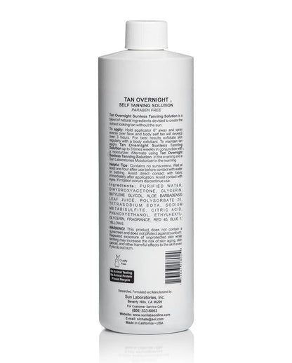 Sun Laboratories By Giesee Tan Overnight Spray Tan Solution 16 oz - Professional Tanning Spray, Sunless Tanner, Spray Tan, Self Tanner Lotion, Face Tan Spray, Non Toxic Spray Tan