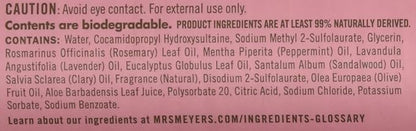 MRS. MEYER'S CLEAN DAY Hand Soap, Made with Essential Oils, Biodegradable Formula, Rosemary, 12.5 fl. oz - Pack of 6