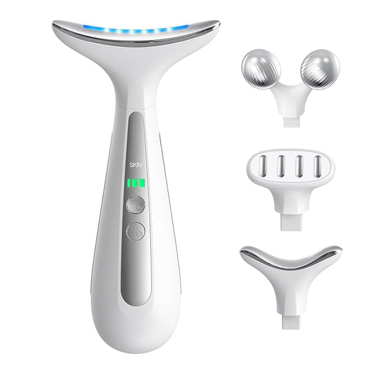 Multi-Functional Beauty Device - 4-in-1 Face, Neck, Eye & Body Massager | Red Light Therapy | Skin Lifting & Firming | Wrinkle & Dark Circle Reducer | Portable Face Sculpting Tool