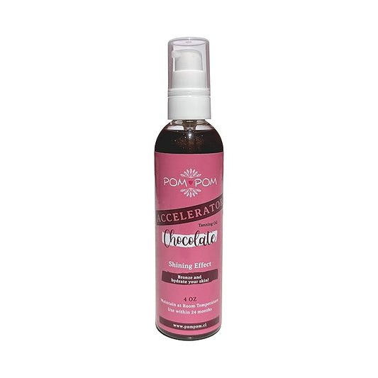 Tanning Oil Pompom - CHOCO - 100% natural with vitamin E, Eco Friendly - 4 oz