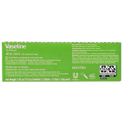 Vaseline Lip w/o Backer Card Aloe - 12 pack box