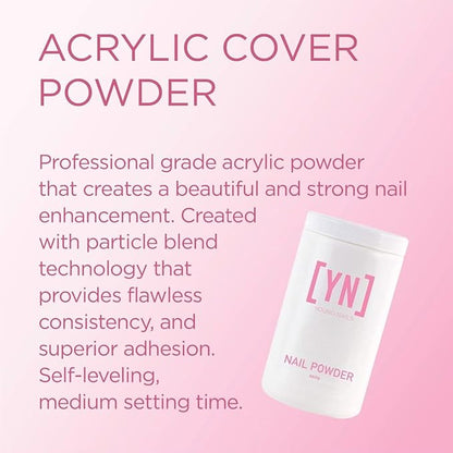 Young Nails Acrylic Cover Powder - Self-Leveling Acrylic Nail Powder, Clear Nude Pink White Acrylic Powder for Nail Extenstion, Professional Grade, Superior Adhesion, Color - Cherry Blossom, 45g