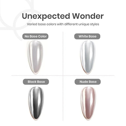 beetles Gel Polish Pearl Aurora Chrome Nail Powder for Gel Nails 1g Glazed Silver Nail Powder Nail Manicure Spring Pastel Nail Art Design Gift for Girls Women DIY Salon