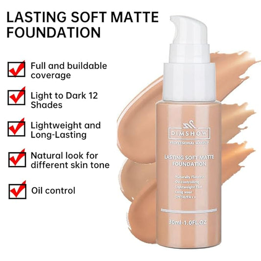 Flawless Matte Liquid Foundation Makeup, Vegan & Cruelty-Free, (04, ) 30ml