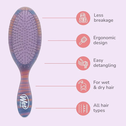 Wet Brush Original Detangler Hair Brush, Purple (Desert Afterglow), Ultra-Soft IntelliFlex Bristles, Detangling Bristles Glide Through Tangles (Wet Dry & Damaged Hair), Women & Men (2 Pack)