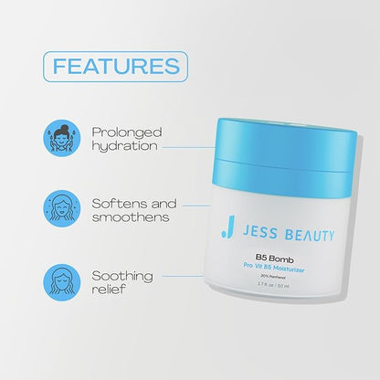 JESS BEAUTY | B5 Bomb Pro Vit B5 Face Moisturizer | Panthenol Cream Skin Care | Vegan Face Cream Skincare Hydration 50 ml