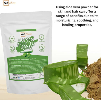 100% Natural Aloe Vera Leaf Powder Pure Aloe Barbadensis Natural Moisturizer Replenish Dry Skin Healthy Hair Care 0.50 LBS 227 Grams