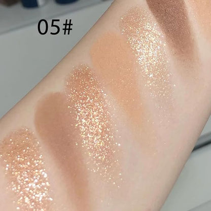 9 Colors Matte Nude Pink Shimmer Gold Dark Brown Colorful Eyeshadow Palette Matte Shimmer Korean Natural Eye Shadow palettes Highly Pigmented Naturing-Looking Long Lasting (05#)