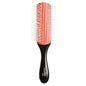 Diane Pro Nylon Pin 9 Row Styling Brush for Detangling, Separating, Shaping, and Defining Wet or Curly Hair, Heat-Resistant, Anti-Static, Black/Red