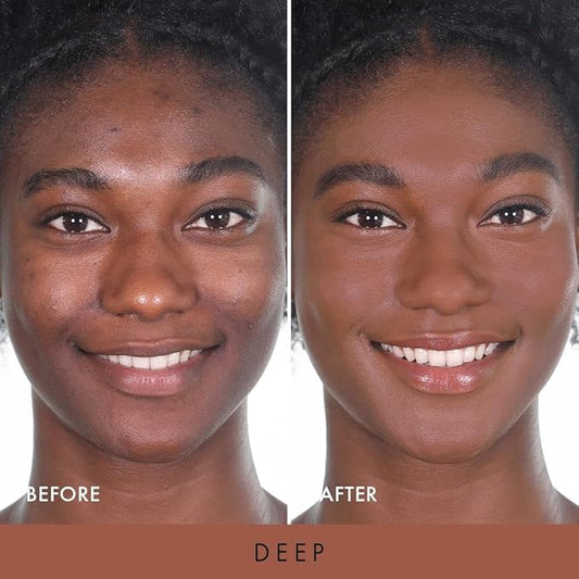 Wander Beauty Wanderlust Powder Foundation - Deep - Blurs and Evens Skin Tone - Perfects and Hydrates With Hyaluronic Acid, Aloe, Honeysuckle, & Vitamin E - Lightweight, Buildable Coverage - 0.31 oz