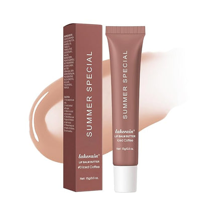 Summer Special Lip Butter Balm - Ultra-Hydrating, Nourishing Lip Care with Natural Ingredients, Shea Butter & Olive Butter, Soothes & Softens Dry Lips (#3 lced Coffee, 0.5 Fl Oz (Pack of 1))