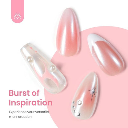 beetles Gel Polish White Chrome Nail Powder for Gel Nails, Pearl Nail Powder Mirror Effect Nail Glitter Manicure Holographic Pigment for Nail Art Design Gifts