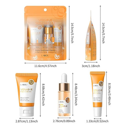 Skin Care Set Vitamin C Beauty Gift Sets Skin Care Kit with Serum, Eye Cream, Face Cream Travel Kit for Women Mom Wife Sister Daughter Teen Girls TSA-friendly Sizes Birthday Gift 3pcs