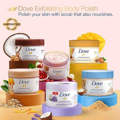 Dove Exfoliating Body Polish Body Scrub Crushed Lavender & Coconut Milk 10.5 oz