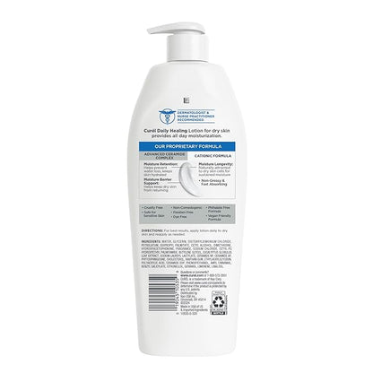 Curel Daily Healing Body Lotion for Dry Skin, Dermatologist Recommended Hydrating Body Lotion with Advanced Ceramides Complex, 13 Oz