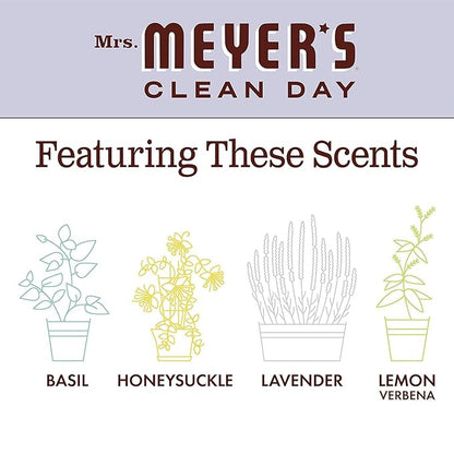 MRS. MEYER'S CLEAN DAY Liquid Hand Soap 3 Scent Variety Pack, Lemon Verbena, Lavender, Basil 3 CT (Variety Pack)