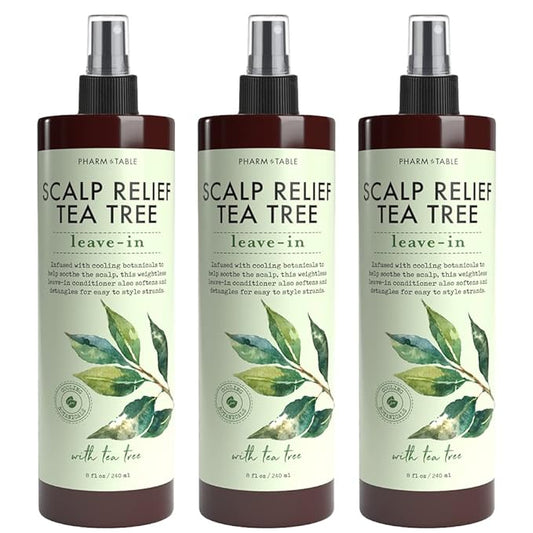 Scalp Relief Tea Tree Leave-In Conditioner, Relieve Itchy, Dry Scalp, Detangles Hair, 240ml/8 fl oz, 3-Pack