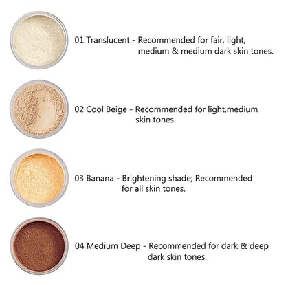 PHOERA Setting Powder Controls Oil,Setting Powder Makeup Light,Loose 0.17oz