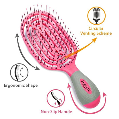 NuWay U.S. Patented Vented TravelC for All Hair Types is Hair Dryer Safe (Hot Pink)