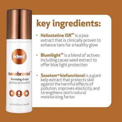 Indeed Labs Nanobronze Drops - Get a sun-kissed hydrate skin. 30ml