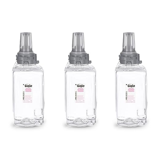 GOJO Clear & Mild Foam Handwash, Fragrance Free, EcoLogo Certified, 1250 mL Foam Soap Refill ADX-12 Push-Style Dispenser (Pack of 3) - 8811-03