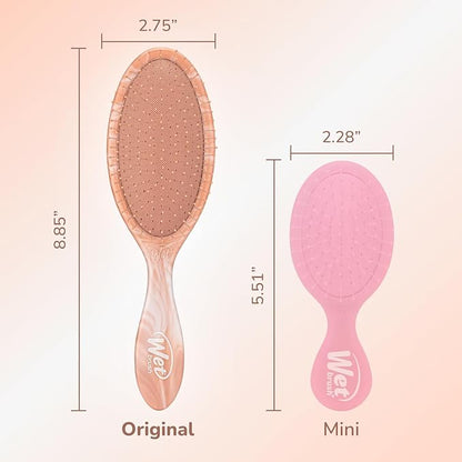 Wet Brush Original Detangler Hair Brush, Pink (Watercolor Waves), Ultra-Soft IntelliFlex Bristles, Detangling Bristles Glide Through Tangles (Wet Dry & Damaged Hair), Women & Men (Pack of 2)