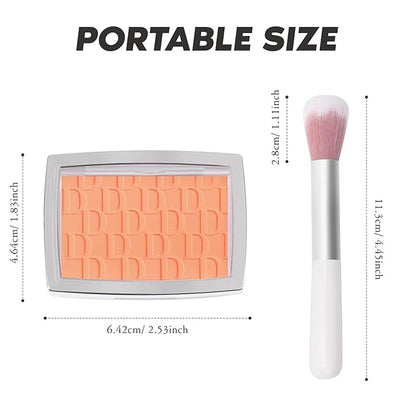 Coral Blush Powder Blush for Cheeks with Brush, Matte Blush Palette Blush Powder Face Blusher, Natural Blendable Formula Silky Lightweight Makeup Blush Rubores de Maquillaje, 004#