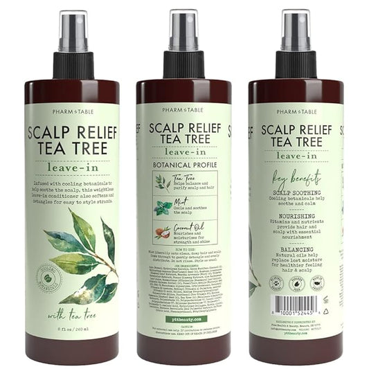 Scalp Relief Tea Tree Leave-In Conditioner, Relieve Itchy, Dry Scalp, Detangles Hair, 240ml/8 fl oz, 3-Pack